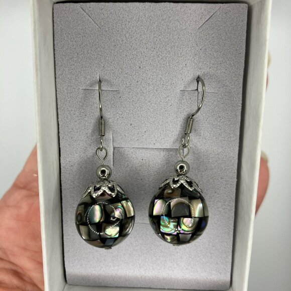 Gorgeous 16mm Mother of Pearl Earrings made with 316 Stainless Steel Hypo Hooks - Picture 15 of 15